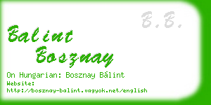 balint bosznay business card